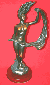 Lady In The Wind Modern Contemporary Designed Bronze Finish Figurine by U Hoyat