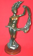 Lady In The Wind Modern Contemporary Designed Bronze Finish Figurine by U Hoyat