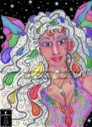 Lady of Imagination by Cindy Thorrington Haggerty   8"x10" Ceramic Art Tile with recessed hangers for tabletop or wall hanging purposes