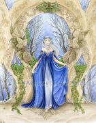 Lady of the Ivy Gate by Meredith Dillman   8"x10" Ceramic Art Tile with recessed hangers for tabletop or wall hanging purposes