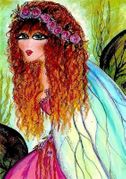 Lady of The Mist by Sherri Baldy   8"x10" Ceramic Art Tile with recessed hangers for tabletop or wall hanging purposes