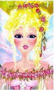 Lady Sherrit by Sherri Baldy   8"x10" Ceramic Art Tile with recessed hangers for tabletop or wall hanging purposes
