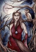 Lilith by Jennifer Galasso   8"x10" Ceramic Art Tile with recessed hangers for tabletop or wall hanging purposes