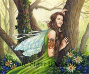 Listening To The Trees by Jane Starr Weils   8"x10" Ceramic Art Tile with recessed hangers for tabletop or wall hanging purposes