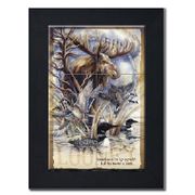Looney by Artist Jody Bergsma Looney by Artist Jody Bergsma tile mural of Six (6"x6" tiles) framed in a black wood frame "Sometimes I'm by myself but I'm never a loon" Dimensions (LxWxH): 22.00 x 26.00 x 1.00 in.