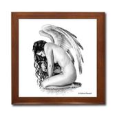 Love Me Not Ceramic Tile Box by Artist Selina Fenech Dark wood jewely box measures 5 1/8" x 5 1/8" x 2 3/4" and is fully lined on the inside Love Me Not Ceramic Tile Box by Artist Selina Fenech Dark wood jewely box measures 5 1/8" x 5 1/8" x 2 3/4" and is fully lined on the inside