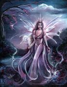 Magickal Garden by Jennifer Galasso   8"x10" Ceramic Art Tile with recessed hangers for tabletop or wall hanging purposes