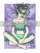 Masquerade Fairy by Caron Vinson   8"x10" Ceramic Art Tile with recessed hangers for tabletop or wall hanging purposes