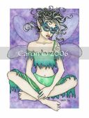 Masquerade Fairy by Caron Vinson 8"x10" Ceramic Art Tile with recessed hangers for tabletop or wall hanging purposes Masquerade Fairy by Caron Vinson 8"x10" Ceramic Art Tile with recessed hangers for tabletop or wall hanging purposes