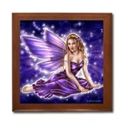 Memoria Ceramic Tile Box by Artist Selina Fenech Dark wood jewely box measures 5 1/8" x 5 1/8" x 2 3/4" and is fully lined on the inside