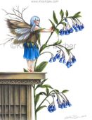 Mertensia by Katherine Barber 8"x10" Ceramic Art Tile with recessed hangers for tabletop or wall hanging purposes Mertensia by Katherine Barber 8"x10" Ceramic Art Tile with recessed hangers for tabletop or wall hanging purposes