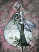 Midnight Rose by Molly Harrison  8"x10" Ceramic Art Tile with recessed hangers for tabletop or wall hanging purposes