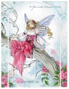 Misty Rose by Meredith Dillman   8"x10" Ceramic Art Tile with recessed hangers for tabletop or wall hanging purposes