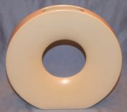 Modern Contemporary Ceramic Portugese Ivory Circle  Flower Vase