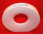 Modern Contemporary Ceramic Portugese Light Lavander Circle  Flower Vase