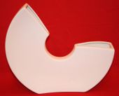 Modern Contemporary Ceramic Portugese White Three Quarters Flower Vase