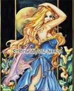 Moon Dancer by Abranda Icle Sisson   8"x10" Ceramic Art Tile with recessed hangers for tabletop or wall hanging purposes