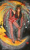 Moon Dancer by Sue Miller 8"x10" Ceramic Art Tile with recessed hangers for tabletop or wall hanging purposes Moon Dancer by Sue Miller 8"x10" Ceramic Art Tile with recessed hangers for tabletop or wall hanging purposes