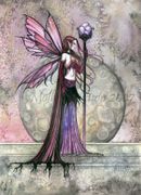 Moon Dreams by Molly Harrison  8"x10" Ceramic Art Tile with recessed hangers for tabletop or wall hanging purposes