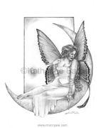 Moon Faerie by Katherine Barber   8"x10" Ceramic Art Tile with recessed hangers for tabletop or wall hanging purposes