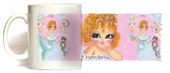 Moon Mermaid Kitty Mug by Artist Sherri Baldy 11oz Coffee Mugs Microwave and Dishwasher Safe