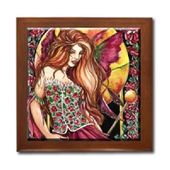 Moon Mystic Ceramic Tile Box by Artist Abranda Scisson Dark wood jewely box measures 5 1/8" x 5 1/8" x 2 3/4" and is fully lined on the inside Moon Mystic Ceramic Tile Box by Artist Abranda Scisson Dark wood jewely box measures 5 1/8" x 5 1/8" x 2 3/4" and is fully lined on the inside