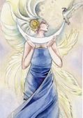 Moonglow by Stephanie Law 8"x10" Ceramic Art Tile with recessed hangers for tabletop or wall hanging purposes Moonglow by Stephanie Law 8"x10" Ceramic Art Tile with recessed hangers for tabletop or wall hanging purposes