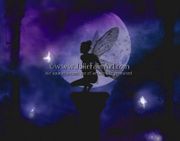 Moonlit Magic by Julie Fain  8"x10" Ceramic Art Tile with recessed hangers for tabletop or wall hanging purposes