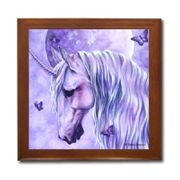 Moonlit Magic Ceramic Tile Box by Artist Selina Fenech Dark wood jewely box measures 5 1/8" x 5 1/8" x 2 3/4" and is fully lined on the inside