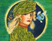 Mother Nature by Sue Miller 8"x10" Ceramic Art Tile with recessed hangers for tabletop or wall hanging purposes Mother Nature by Sue Miller 8"x10" Ceramic Art Tile with recessed hangers for tabletop or wall hanging purposes