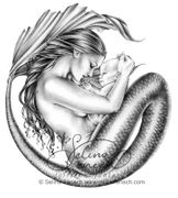 Motherhood by Selina Fenech  8"x10" Ceramic Art Tile with recessed hangers for tabletop or wall hanging purposes