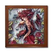 My Hearts Choice Ceramic Tile Box by Artist Abranda Scisson Dark wood jewely box measures 5 1/8" x 5 1/8" x 2 3/4" and is fully lined on the inside My Hearts Choice Ceramic Tile Box by Artist Abranda Scisson Dark wood jewely box measures 5 1/8" x 5 1/8" x 2 3/4" and is fully lined on the inside