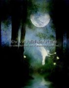 Mystic Forest by Julie Fain  8"x10" Ceramic Art Tile with recessed hangers for tabletop or wall hanging purposes