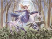 Nature Fairy by Sara M. Butcher  8"x10" Ceramic Art Tile with recessed hangers for tabletop or wall hanging purposes