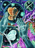 Night Magic Never To Be Lost by Cindy Thorrington Haggerty 8"x10" Ceramic Art Tile with recessed hangers for tabletop or wall hanging purposes Night Magic Never To Be Lost by Cindy Thorrington Haggerty 8"x10" Ceramic Art Tile with recessed hangers for tabletop or wall hanging purposes