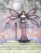 Night Reverie by Molly Harrison  8"x10" Ceramic Art Tile with recessed hangers for tabletop or wall hanging purposes