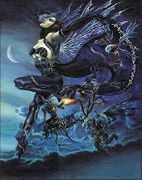 Night Spirit by David Gough   8"x10" Ceramic Art Tile with recessed hangers for tabletop or wall hanging purposes