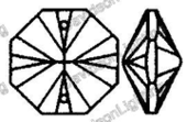 Octagon 30% Lead Crystal  14 mm #1032-14 Box of 2000pc