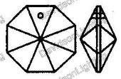 Octagon 30% Lead Crystal  14 mm #1050-14 Set of 100pc
