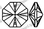 Octagon 30% Lead Crystal  24 mm #1032-24 Set of 10pc