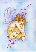 Once In Your Dreams by Maria Van Bruggen 8"x10" Ceramic Art Tile with recessed hangers for tabletop or wall hanging purposes Once In Your Dreams by Maria Van Bruggen 8"x10" Ceramic Art Tile with recessed hangers for tabletop or wall hanging purposes