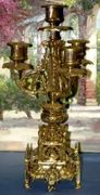 Pair Brass Candleholders Candelabras