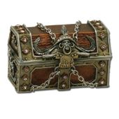 Pirate's Chest Jeweled Box Enameled Pewter Bejeweled with Austrian Crystals  All items copywrited