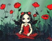 Poppy Garden by Jasmine Becket Griffith 8"x10" Ceramic Art Tile with recessed hangers for tabletop or wall hanging purposes Poppy Garden by Jasmine Becket Griffith 8"x10" Ceramic Art Tile with recessed hangers for tabletop or wall hanging purposes