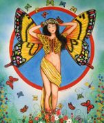 Princess Butterfly by Sue Miller   8"x10" Ceramic Art Tile with recessed hangers for tabletop or wall hanging purposes