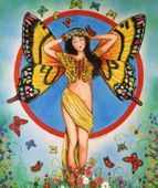 Princess Butterfly by Sue Miller 8"x10" Ceramic Art Tile with recessed hangers for tabletop or wall hanging purposes Princess Butterfly by Sue Miller 8"x10" Ceramic Art Tile with recessed hangers for tabletop or wall hanging purposes