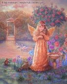 Protecting Angel by Judy Mastrangelo 8"x10" Ceramic Art Tile with recessed hangers for tabletop or wall hanging purposes Protecting Angel by Judy Mastrangelo 8"x10" Ceramic Art Tile with recessed hangers for tabletop or wall hanging purposes
