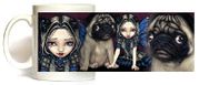 Pug Pixie Mug by Artist Jasmine Becket Griffith 11oz Coffee Mugs Microwave and Dishwasher Safe