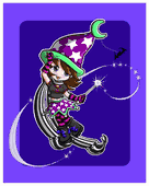 Punky Little Witch by Chrissy Clark 8"x10" Ceramic Art Tile with recessed hangers for tabletop or wall hanging purposes Punky Little Witch by Chrissy Clark 8"x10" Ceramic Art Tile with recessed hangers for tabletop or wall hanging purposes