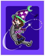 Punky Little Witch by Chrissy Clark   8"x10" Ceramic Art Tile with recessed hangers for tabletop or wall hanging purposes